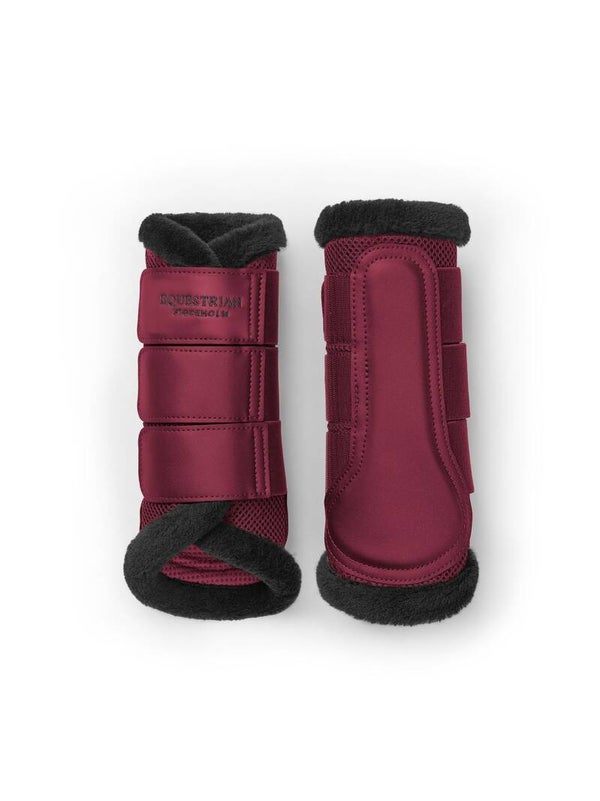 Equestrian Stockholm Mesh Beenbeschermers Met Bont Merlot