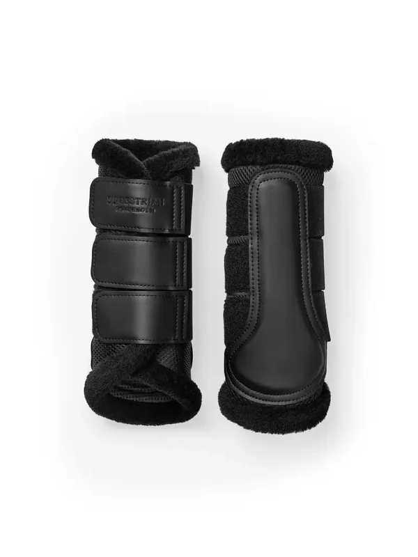 Equestrian Stockholm Mesh Beenbeschermers Met Bont Black