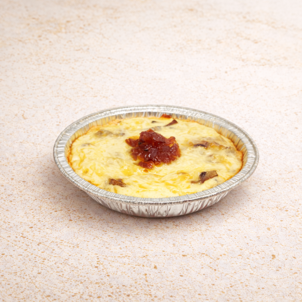 "Quiche" xampinyons, porros i brie