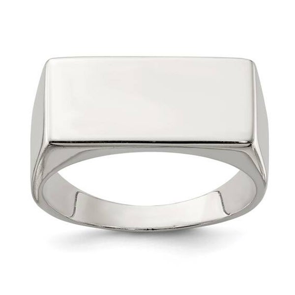 Personalized Hand Engraving 925 Sterling  Silver 9x19mm Closed Back Signet Ring.