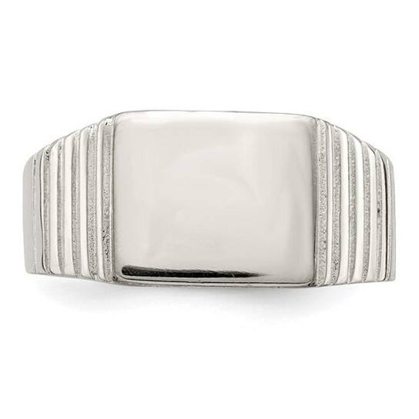 Personalized Hand Engraving 925 Sterling Silver  10x12mm Open Back Signet Ring.