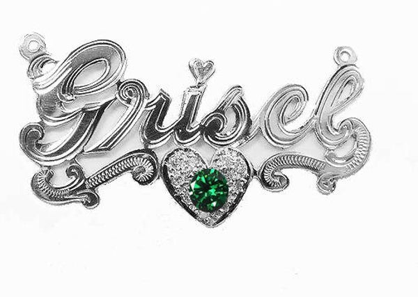 Name plate ARNM 16 Diamond & Birthstone Model 925