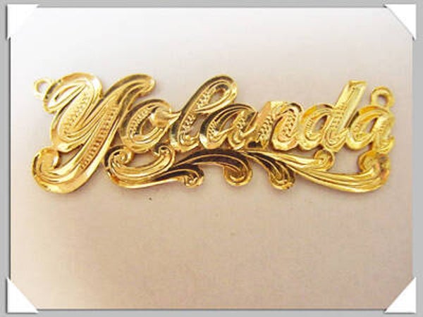 Name plate ARNM 8 Yolanda Model 14K Gold plated