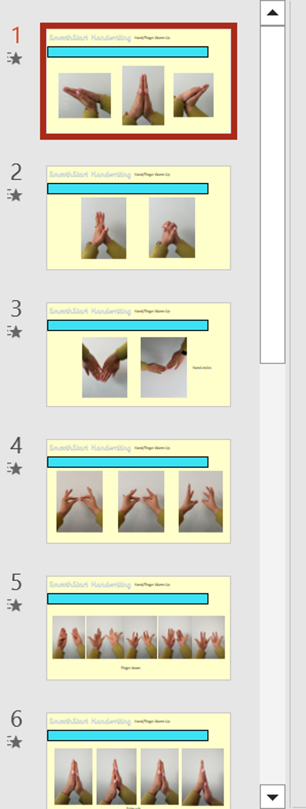 Hand/Finger Warm-Ups PowerPoint
