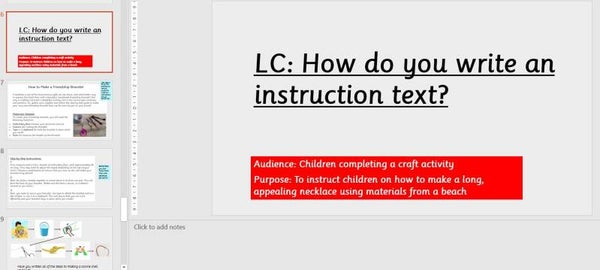Instructions Y6 Unit of Work