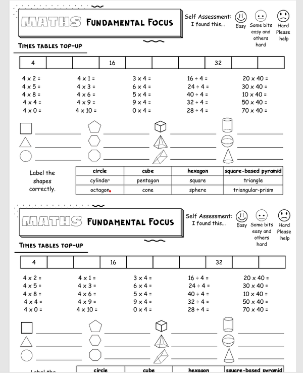 Maths Fundamental Starters