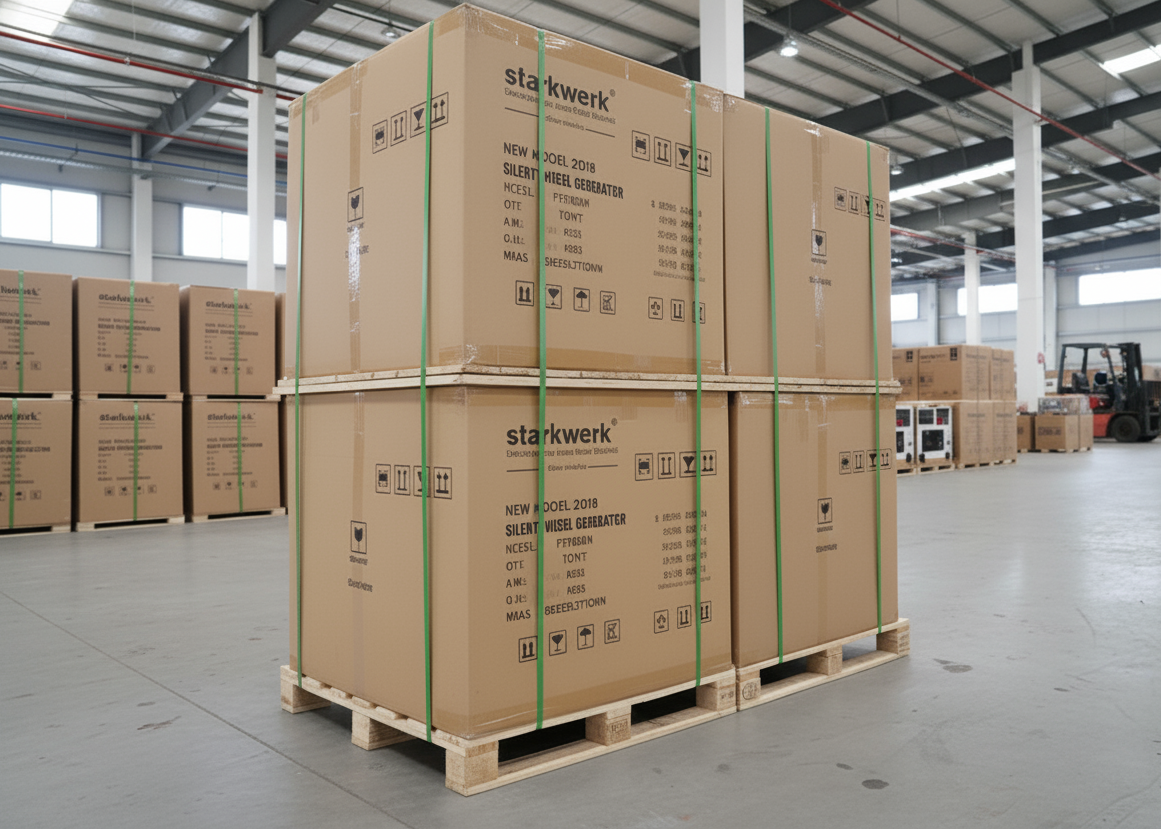 Palette de 4 Groupes Électrogènes Diesel Insonorisés 8.5kW – Moteur 10CV – Silencieux & Professionnel