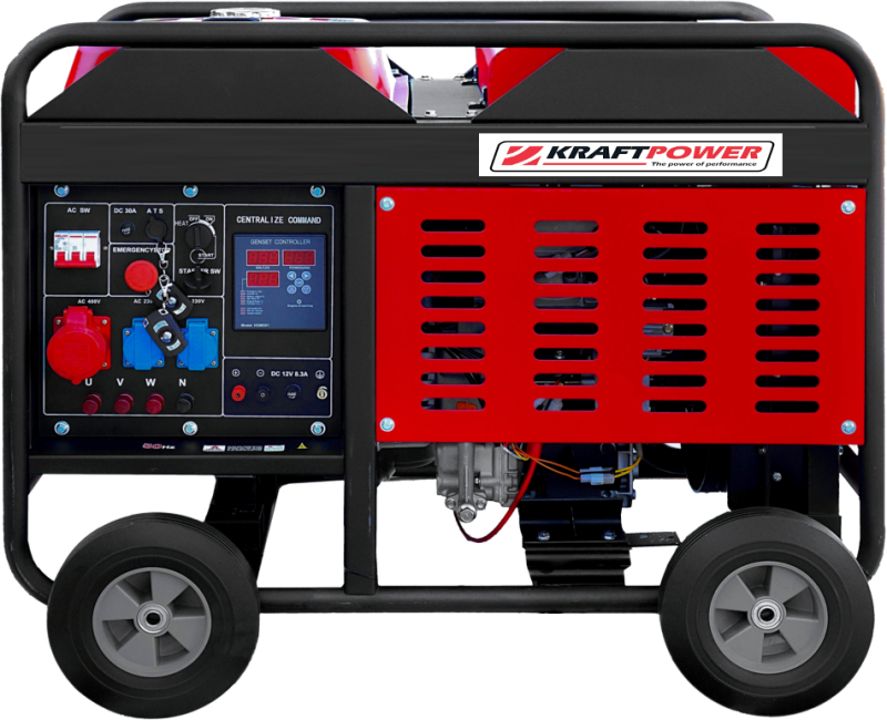 Groupe électrogène diesel 18 kVA triphasé – BI-CYLINDRE – Démarrage électrique – Version OPEN mobile — vue 1