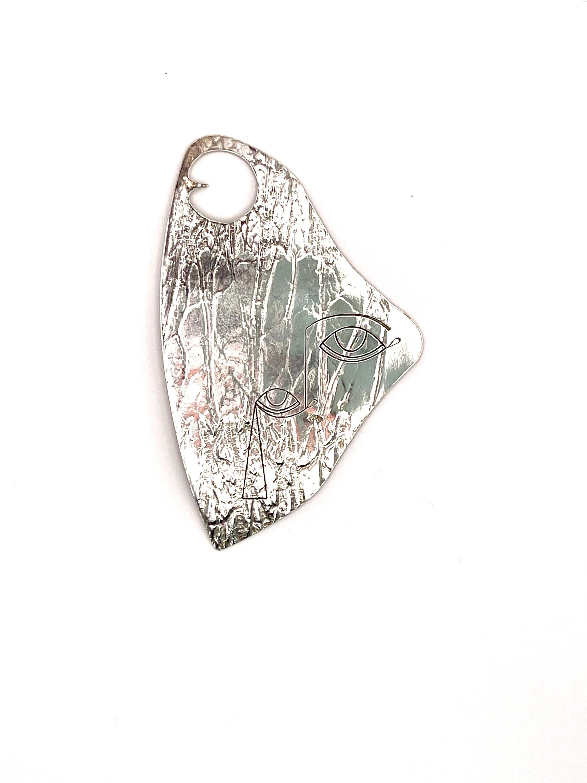 Zilveren plaat gewalst met gravure