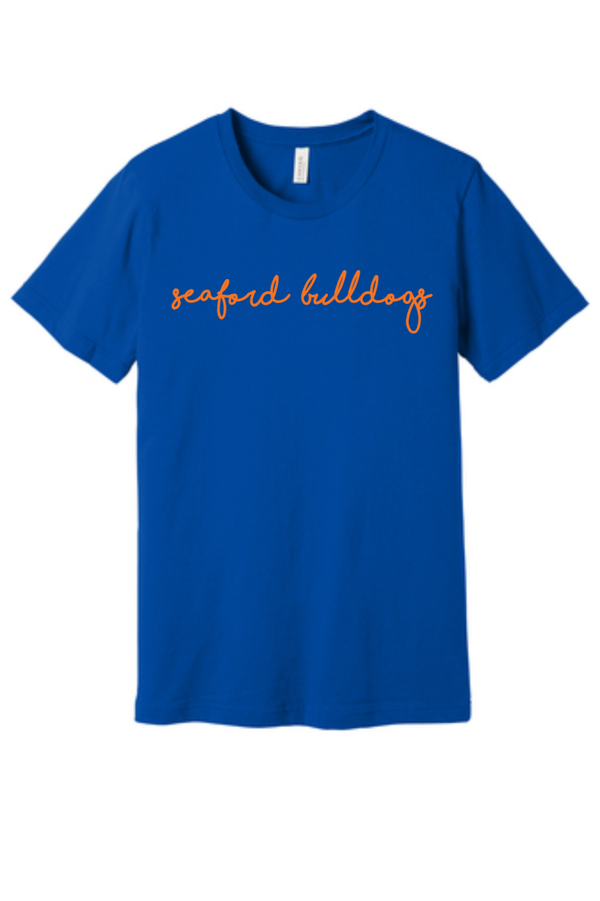 Bella Canvas Script "Seaford Bulldogs" on Royal Tee