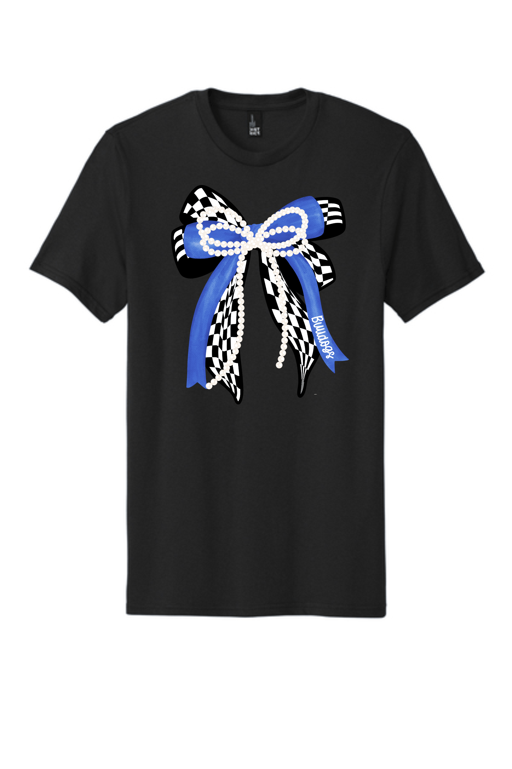 Black Bulldog Bow Tee