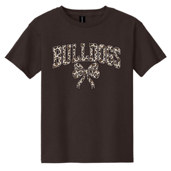 Bulldog Brown Camo Bow Tee