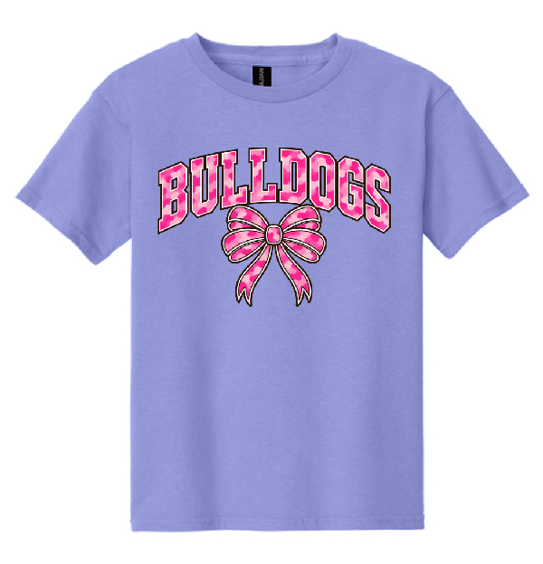 Bulldog Lilac Camo Bow Tee