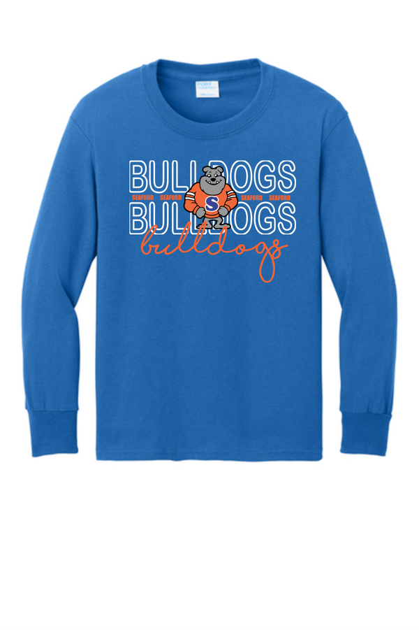Bulldogs on Repeat on Royal Long Sleeve
