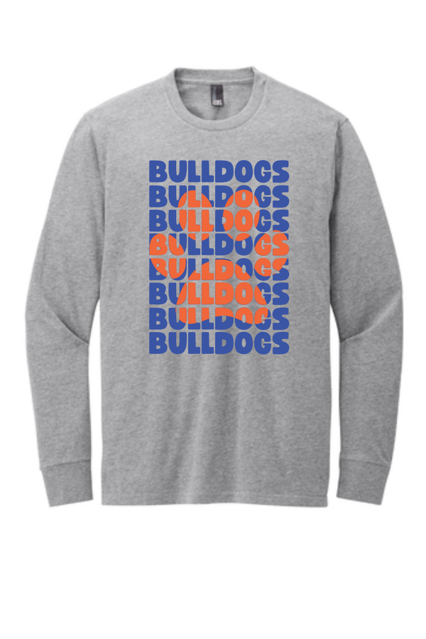 Bulldogs on Repeat on Grey Long Sleeve