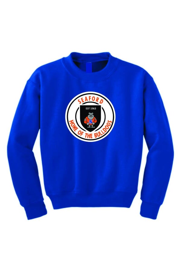 Seaford Bulldogs Badge on Royal Crewneck