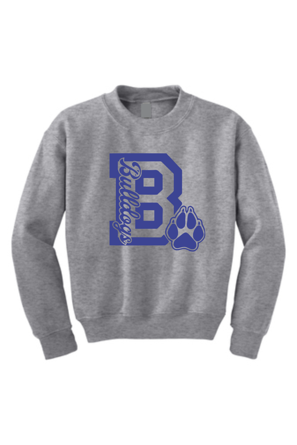 Seaford Bulldogs Paw on Grey Crewneck