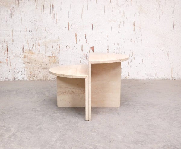 2 piece travertin coffee/side table