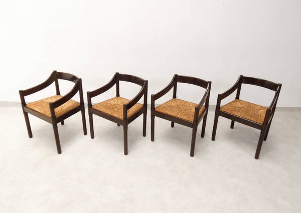 Cassina Carimate chairs - brown rattan
