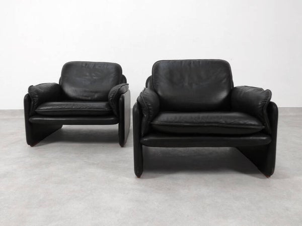 De Sede DS61 fauteuils - black leather