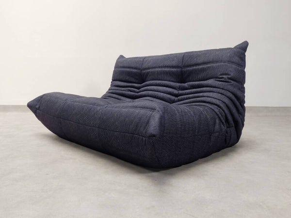Ligne Roset Togo set - 2 seater - blue pinstripe fabric