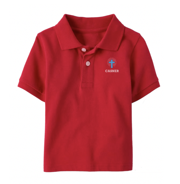 Boys Red Casner Polo