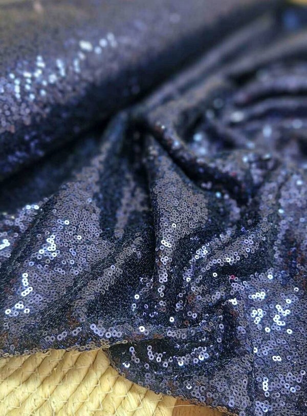 Tissu Sequins Marine