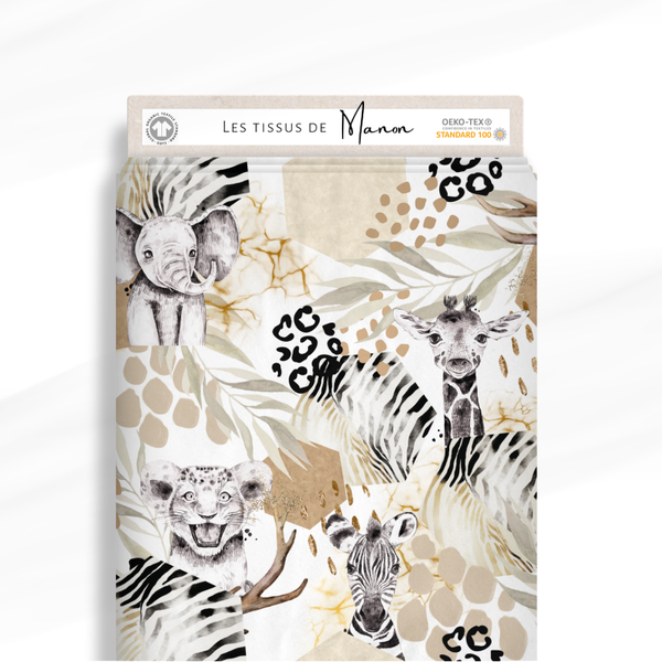 Tissu - Safari Abstrait Beige