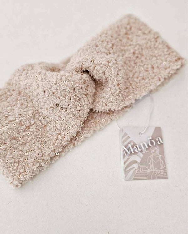 Bandeau Teddy Paillette Beige