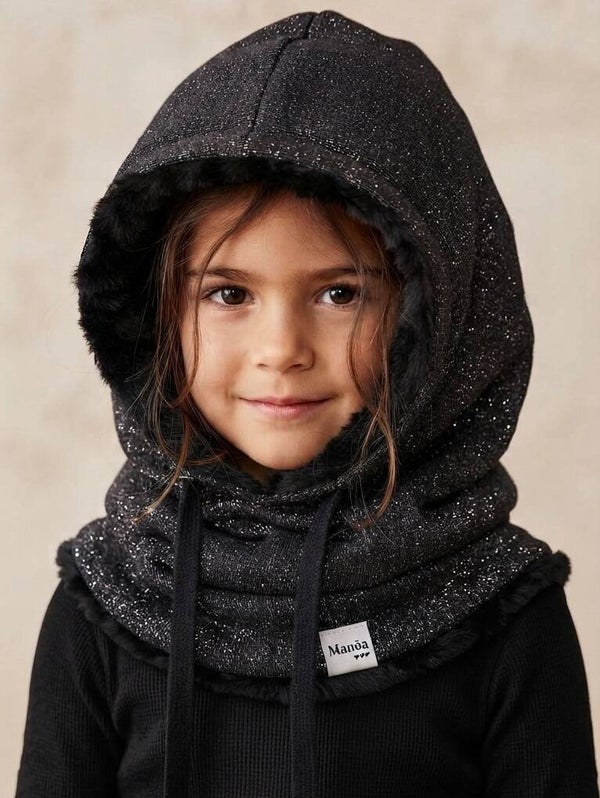 Col à capuche enfant - Noir scintillant