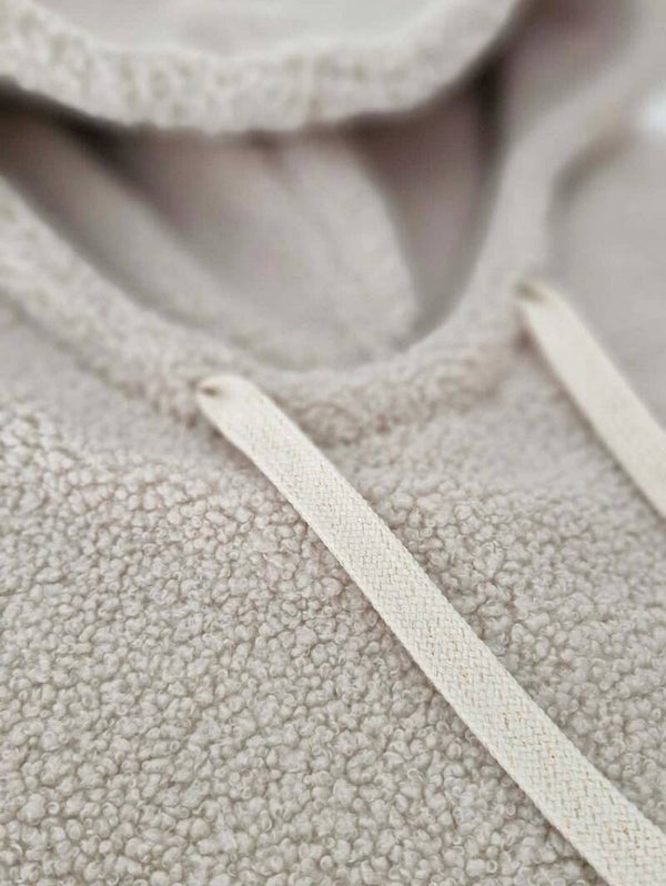 Col à capuche Teddy Beige