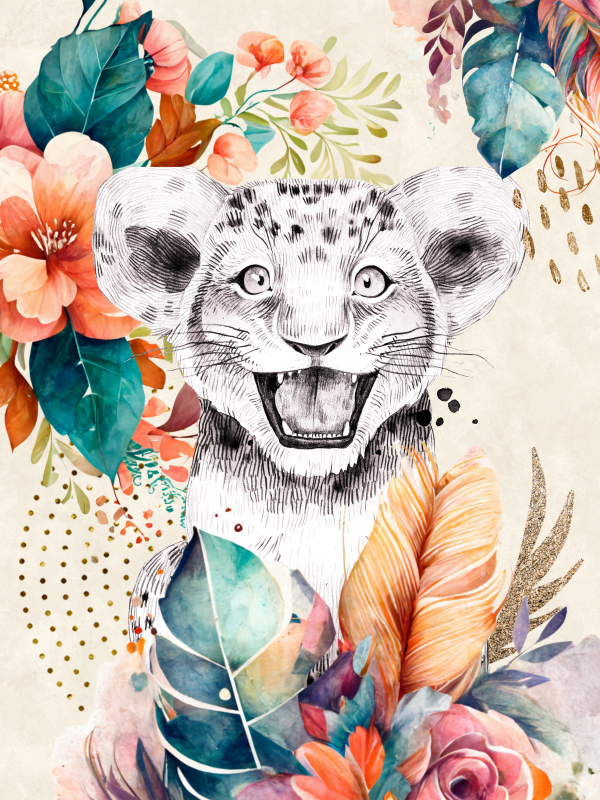 Panneau Coton - Safari Floral