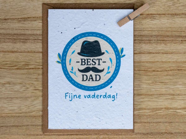 Wenskaart van bloeipapier - Best dad!