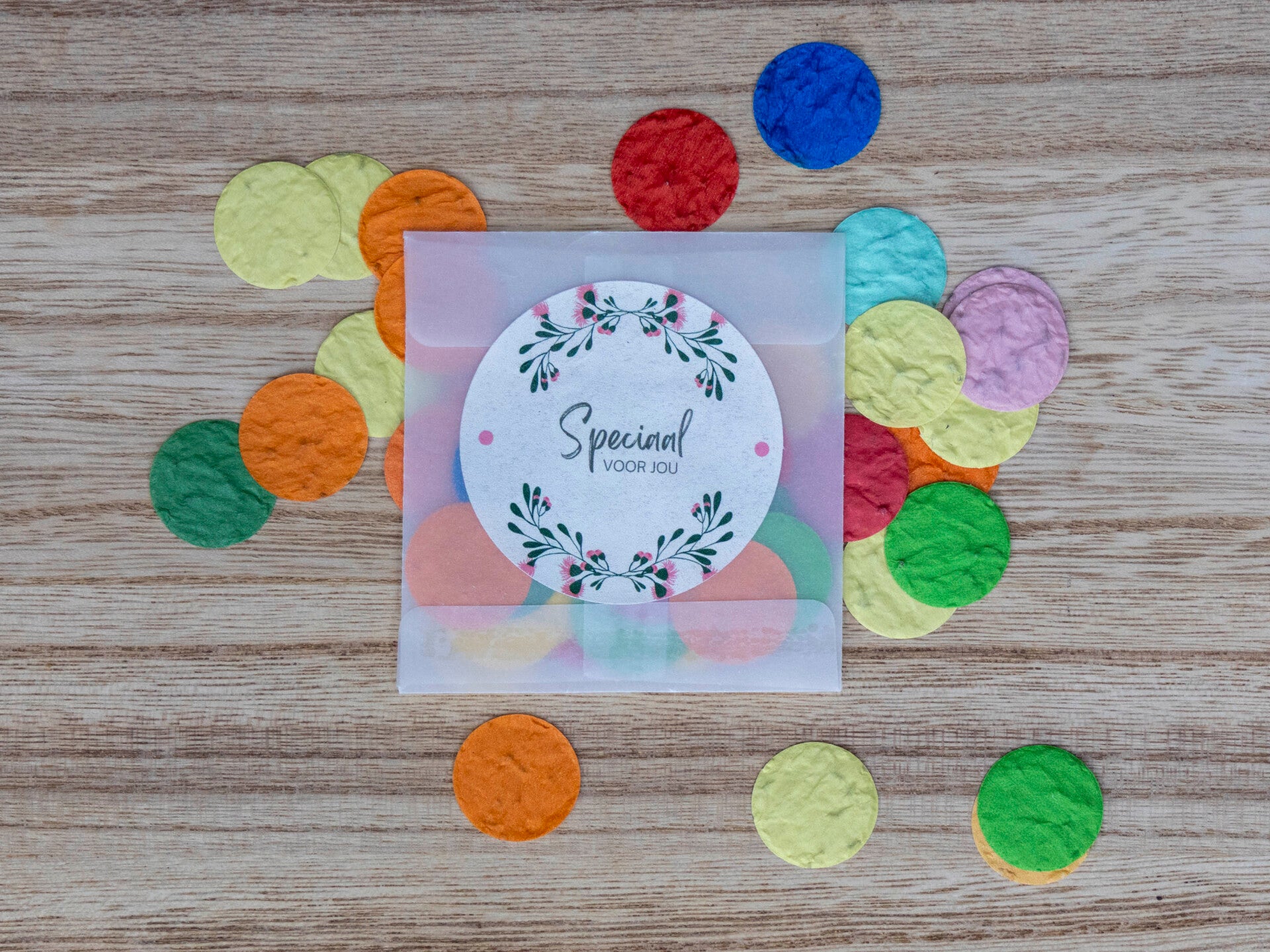 Bedankingszakje met bloeiconfetti