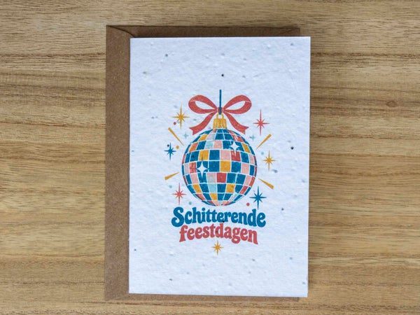 Wenskaart van bloeipapier - Schitterende feestdagen