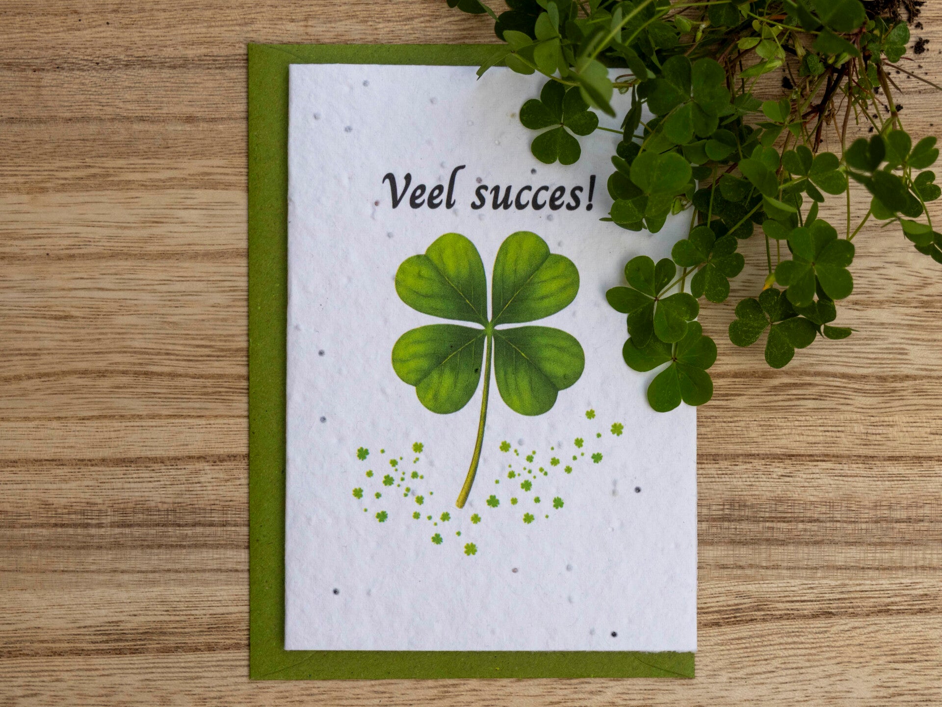 Wenskaart van bloeipapier - Succes!