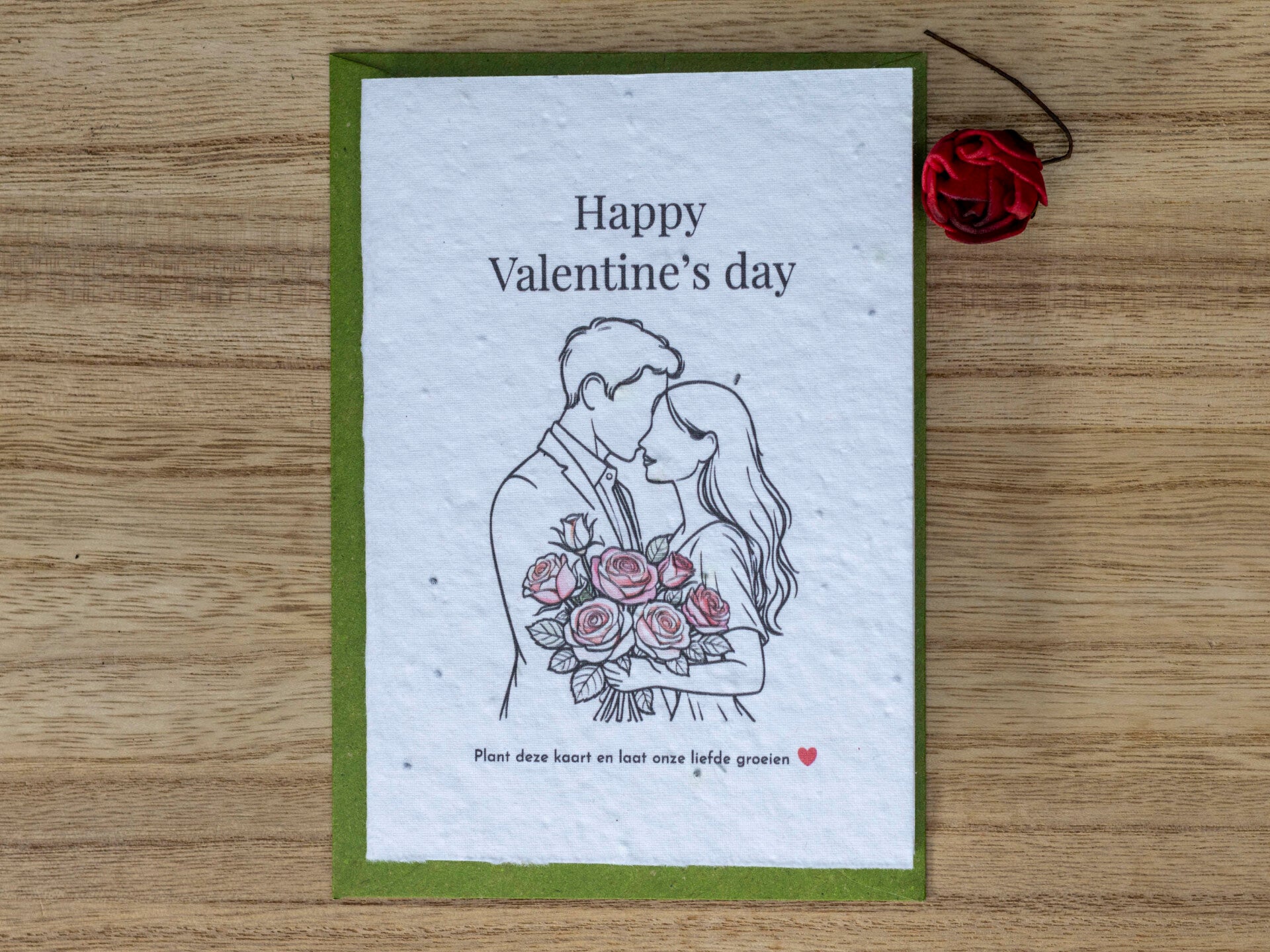 Wenskaart van bloeipapier - laat onze liefde groeien