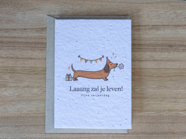 Wenskaart van bloeipapier - Laaang zal je leven!