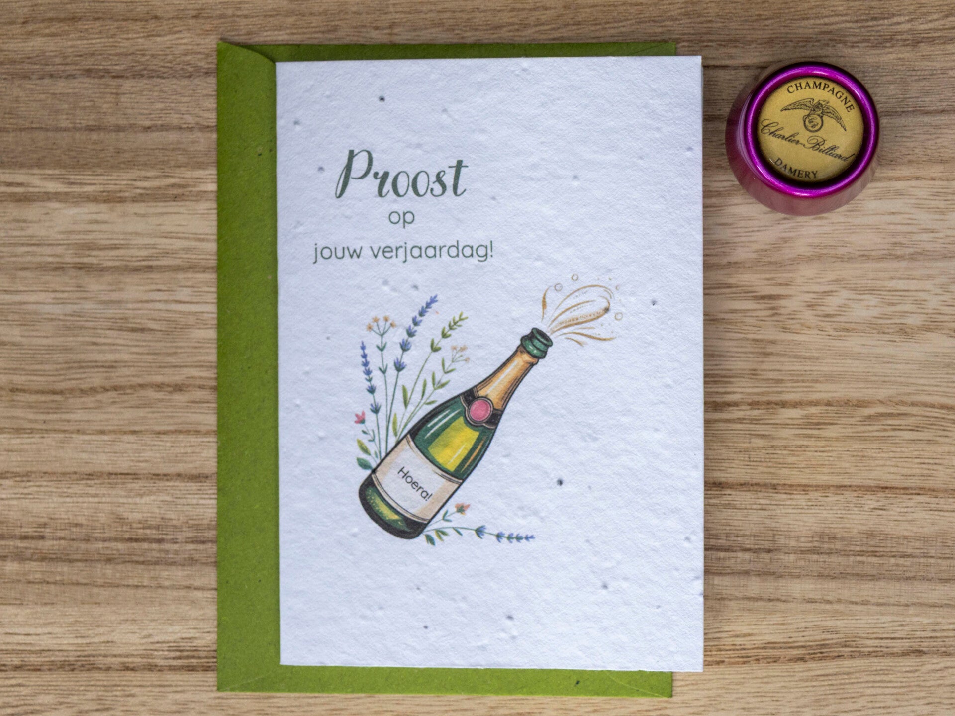 Wenskaart van bloeipapier - Verjaardag - Proost