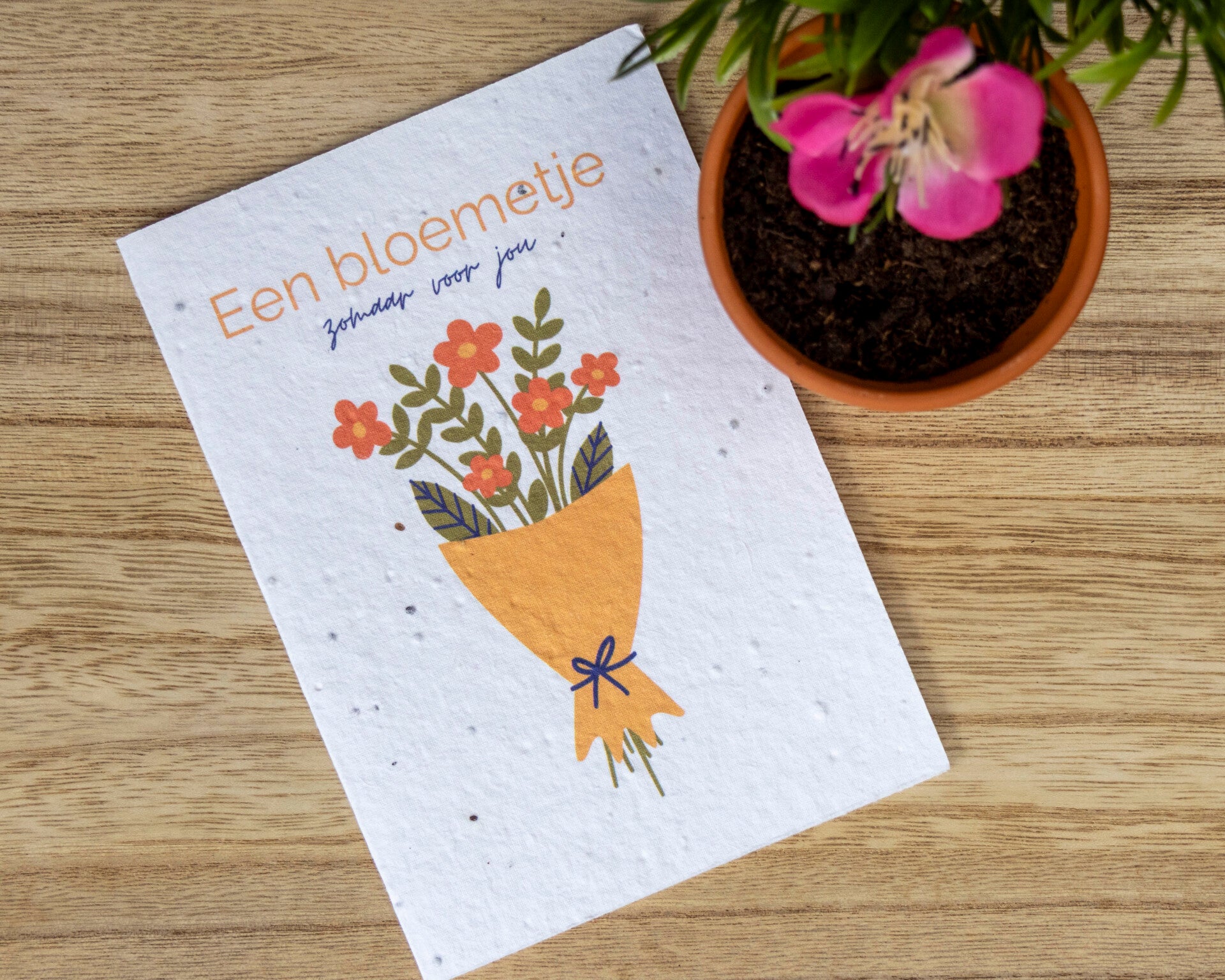 Wenskaart van bloeipapier - Zomaar voor jou!