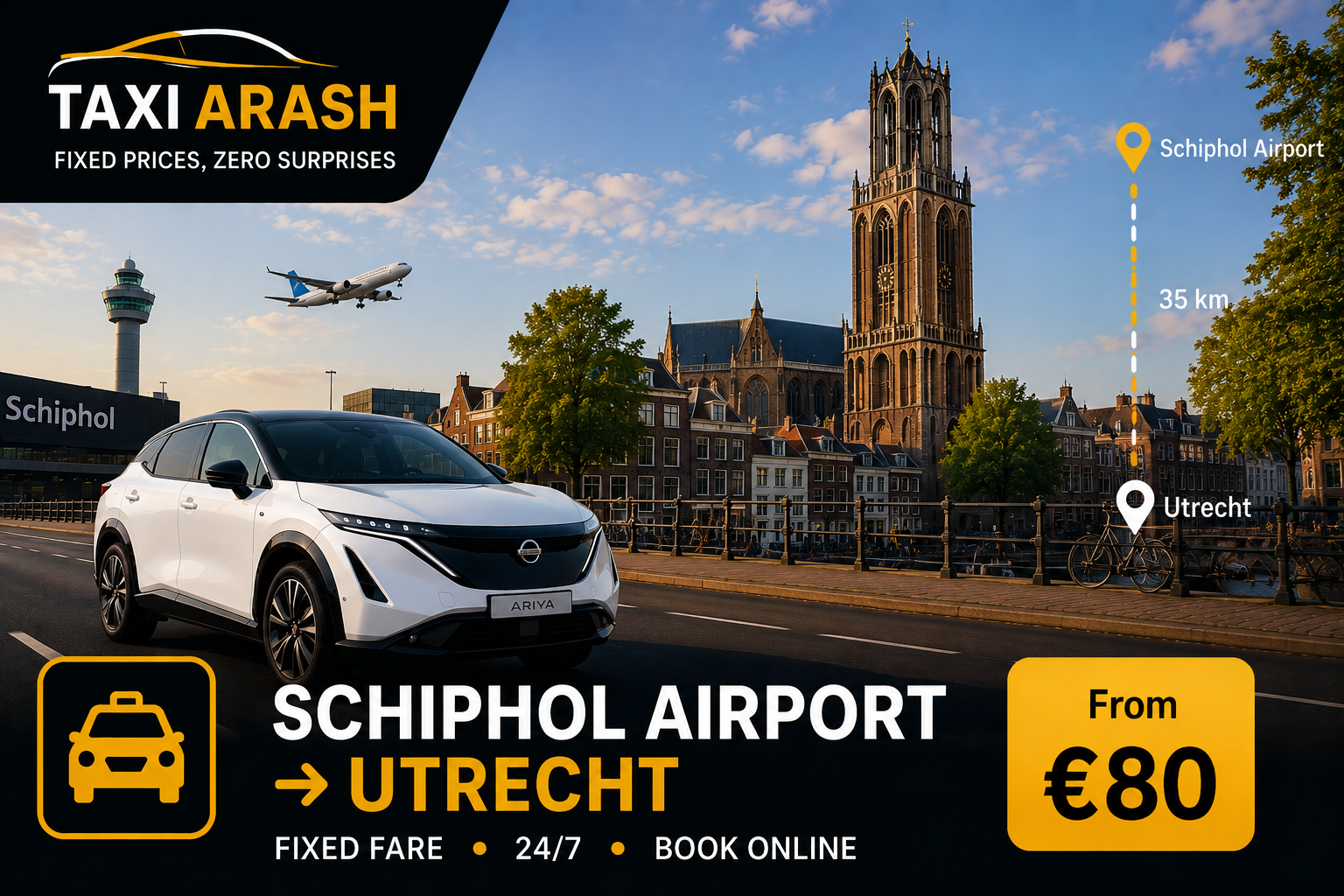 Schiphol Airport to Utrecht
