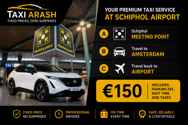 Schiphol meeting point to Amsterdam + return