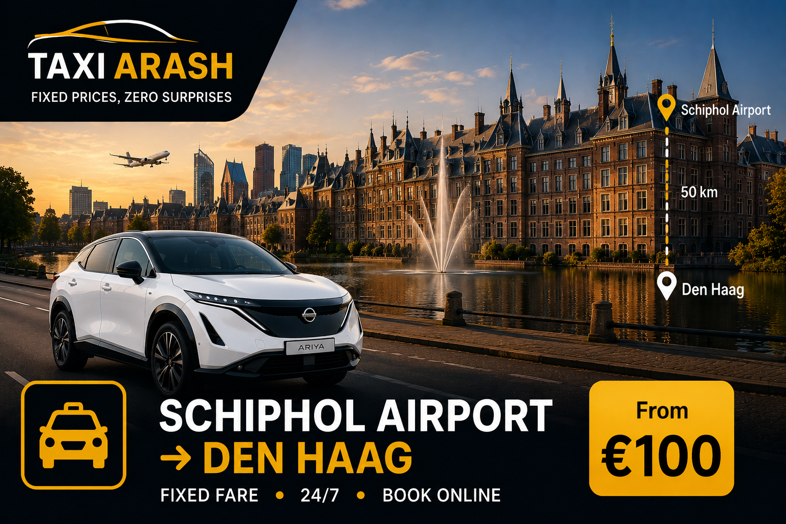 Schiphol Airport to DenHaag