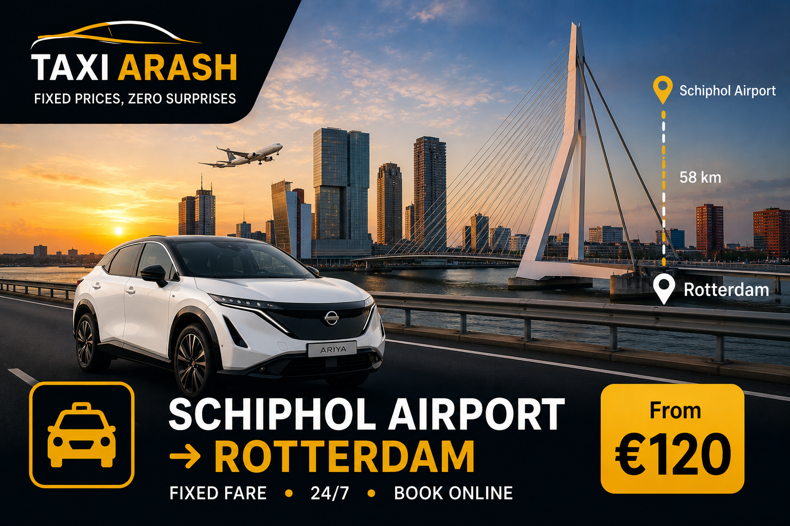 Schiphol Airport to Rotterdam