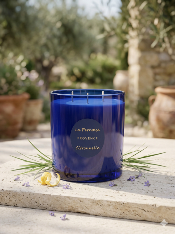 Bougie parfumée Citronnelle 750 ml – Bleu (colisage 6)