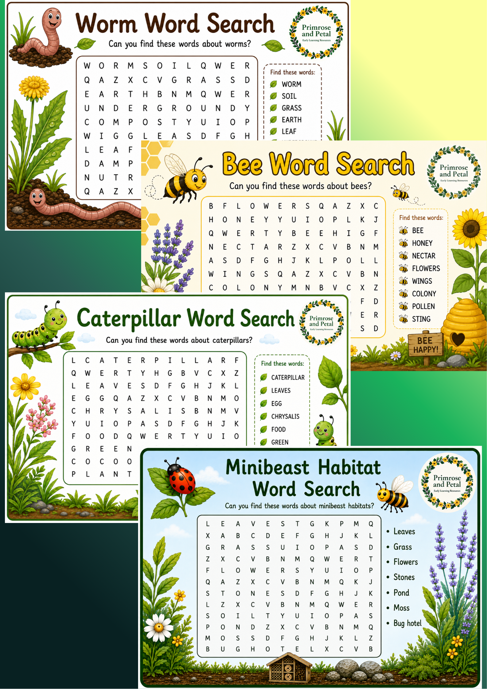 Minibeast Word Search Pack (Suitable for ages 5-8)