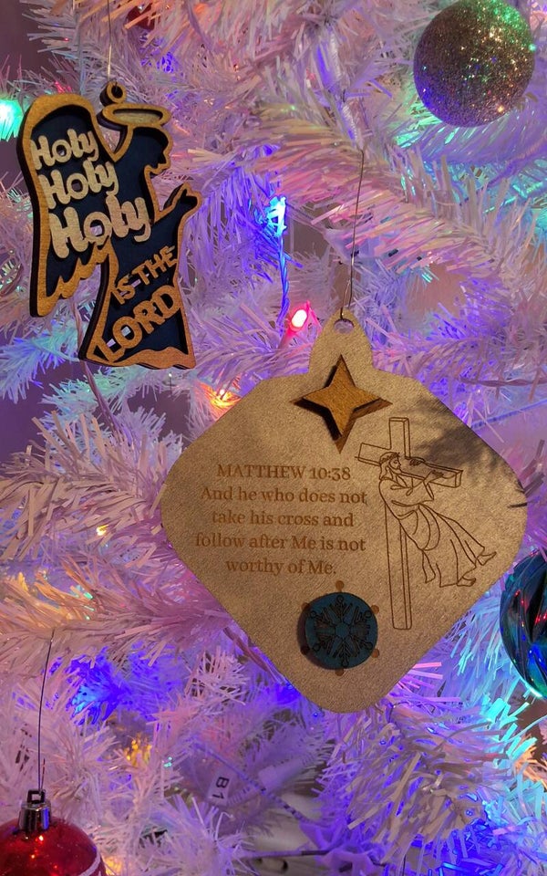 Double Christmas ornaments.