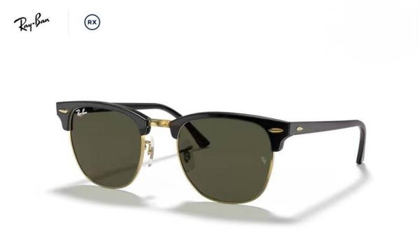 RAY-BAN CLUBMASTER 0RB3016 - W0365 - Nero su oro - Occhiale da sole Unisex