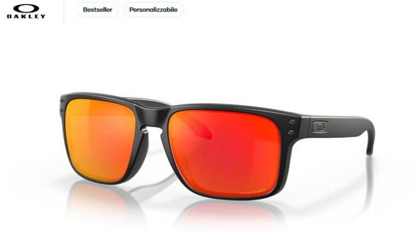 OAKLEY 9102E2 Nero / Prizm™ Ruby- Holbrook - 57 - Occhiale da sole uomo sport