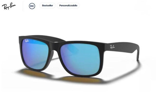RAY BAN Justin - 622/55 - Gomma nera - Occhiale da sole unisex